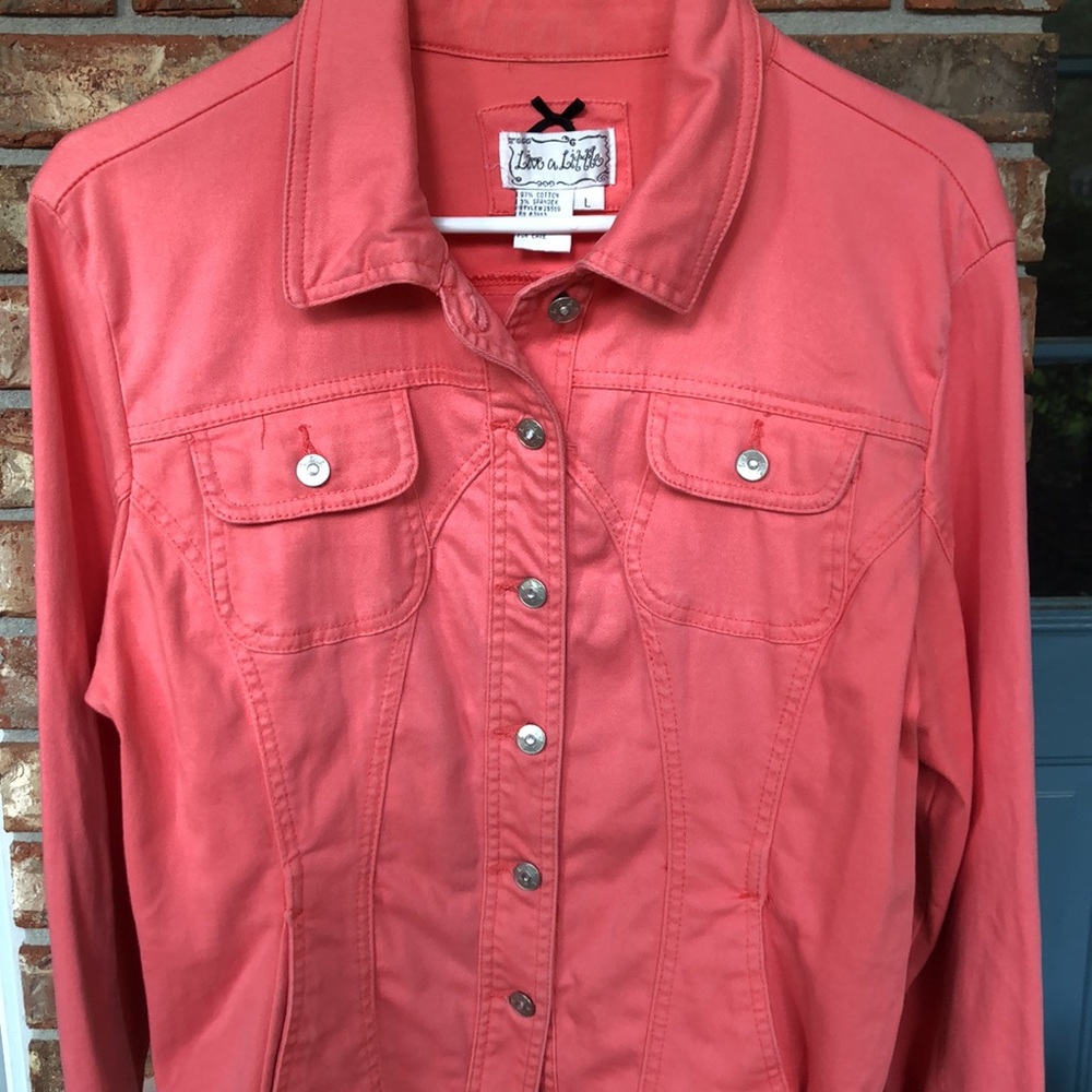 Live a Little Woman’s Jacket size Large, Pink, Light Weight all season